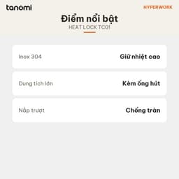 Cốc giữ nhiệt HyperWork Heat Lock TC01 600 ml Inox 304 Giữ lạnh 24 giờ Nắp trượt chống tràn Vừa giá để cốc ô tô 6