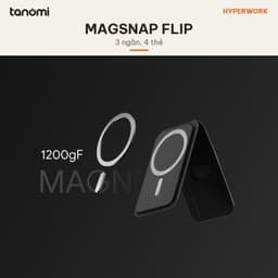 Ví nam châm điện thoại HyperWork MagSnap Flip Lực hút 1200 gF 4 thẻ Làm đế dựng Chuẩn MagSafe Gập mở 150 độ 5