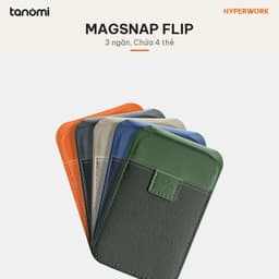 Ví nam châm điện thoại HyperWork MagSnap Flip Lực hút 1200 gF 4 thẻ Làm đế dựng Chuẩn MagSafe Gập mở 150 độ 3