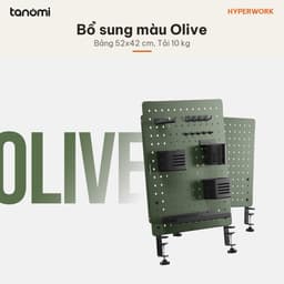 Bảng treo đồ Pegboard HyperWork PG02 520x420 mm Tải 10 kg Thép Kẹp bàn Kèm 14 phụ kiện Ghép module 4