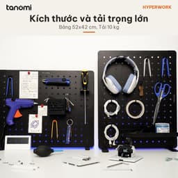 Bảng treo đồ Pegboard HyperWork PG02 520x420 mm Tải 10 kg Thép Kẹp bàn Kèm 14 phụ kiện Ghép module 7