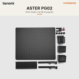 Bảng treo đồ Pegboard HyperWork PG02 520x420 mm Tải 10 kg Thép Kẹp bàn Kèm 14 phụ kiện Ghép module 8