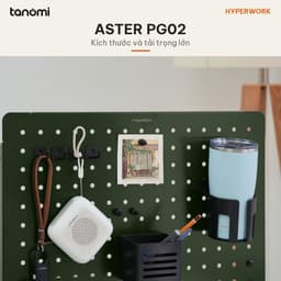 Bảng treo đồ Pegboard HyperWork PG02 520x420 mm Tải 10 kg Thép Kẹp bàn Kèm 14 phụ kiện Ghép module 9