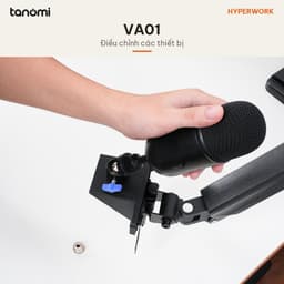 Đầu chuyển Ballhead cho ngàm VESA HyperWork VA01 VESA 75x75 100x100 mm Tải 3 kg Xoay 360 độ Đệm cao su 6