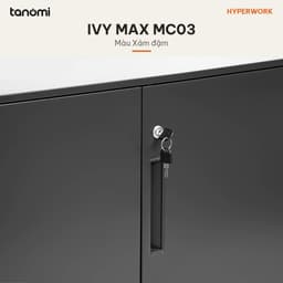 Tủ tài liệu thép 2 ngăn có khoá HyperWork Ivy Max MC03 Dài 90 cm 2 ngăn Khoá chìa Tải 30 kg mỗi ngăn 6