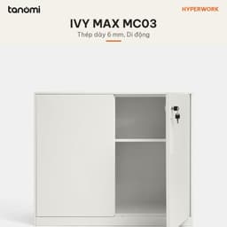 Tủ tài liệu thép 2 ngăn có khoá HyperWork Ivy Max MC03 Dài 90 cm 2 ngăn Khoá chìa Tải 30 kg mỗi ngăn 7