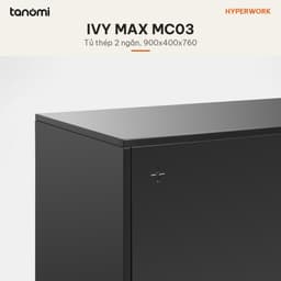 Tủ tài liệu thép 2 ngăn có khoá HyperWork Ivy Max MC03 Dài 90 cm 2 ngăn Khoá chìa Tải 30 kg mỗi ngăn 8