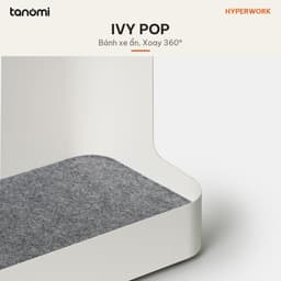 Tủ di động HyperWork Ivy Pop 2 tầng Thép 1,2 mm Bánh xe 360 độ Đáy lót nỉ kệ đầu giường tủ phụ cạnh bàn 9