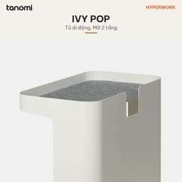 Tủ di động HyperWork Ivy Pop 2 tầng Thép 1,2 mm Bánh xe 360 độ Đáy lót nỉ kệ đầu giường tủ phụ cạnh bàn 8