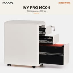 Tủ tài liệu thép di động 3 ngăn HyperWork Ivy Pro MC04 3 ngăn Nóc tải 150 kg Push to Open Đệm ngồi nam châm 5
