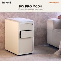 Tủ tài liệu thép di động 3 ngăn HyperWork Ivy Pro MC04 3 ngăn Nóc tải 150 kg Push to Open Đệm ngồi nam châm 9