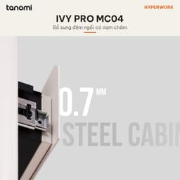 Tủ tài liệu thép di động 3 ngăn HyperWork Ivy Pro MC04 3 ngăn Nóc tải 150 kg Push to Open Đệm ngồi nam châm 8