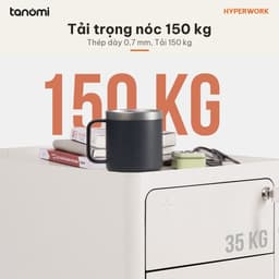 Tủ tài liệu thép di động 3 ngăn HyperWork Ivy Pro MC04 3 ngăn Nóc tải 150 kg Push to Open Đệm ngồi nam châm 4