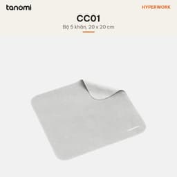 Bộ 5 khăn lau microfiber HyperWork CC01 Hộp 5 chiếc 240 GSM 20x20 cm Không để lại xơ Giặt 300 lần 2