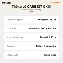 Bộ vệ sinh đa năng HyperWork Care Kit CK01 Bộ 4 món Xịt bọt 200 ml Dầu bôi trơn 10 ml Khăn Bàn chải 8