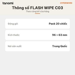 Khăn làm sạch nhanh HyperWork Flash Wipe C03 Gói 20 chiếc 96x63 mm 2 mặt lau Vải không dệt Không xơ 5