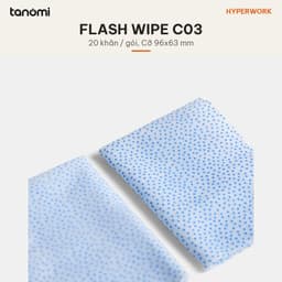 Khăn làm sạch nhanh HyperWork Flash Wipe C03 Gói 20 chiếc 96x63 mm 2 mặt lau Vải không dệt Không xơ 2