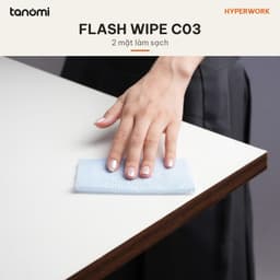 Khăn làm sạch nhanh HyperWork Flash Wipe C03 Gói 20 chiếc 96x63 mm 2 mặt lau Vải không dệt Không xơ 4
