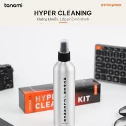 Chai vệ sinh màn hình HyperWork Hyper Cleaning C02 250 ml Xịt phun sương Kèm khăn microfiber Không làm bay lớp phủ 4