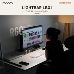 Đèn treo màn hình HyperWork LightBar LB01 Đèn kép trước sau CRI 95 136 LED Điều khiển không dây Chống chói Đen 5