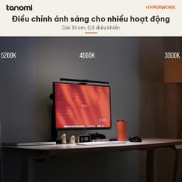 Đèn treo màn hình HyperWork LightBar LB01 Đèn kép trước sau CRI 95 136 LED Điều khiển không dây Chống chói Đen 6