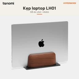 Giá đỡ laptop HyperWork Premium Collection LH01 Dựng đứng Gỗ óc chó Nhôm Laptop dày 20-40 mm Chỉnh độ rộng khe 2