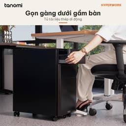 Tủ tài liệu thép di động HyperWork Ivy Slim MC02 Thép 0,7 mm Bánh xe 10 màu tủ hồ sơ di động tủ để dưới bàn 2