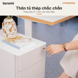 Tủ tài liệu thép di động HyperWork Ivy Slim MC02 Thép 0,7 mm Bánh xe 10 màu tủ hồ sơ di động tủ để dưới bàn 4