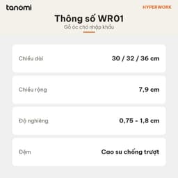 Kê tay bàn phím HyperWork Hybrid WR01 Gỗ óc chó Nhôm CNC Size 30 32 36 cm Đệm cao su chống trượt 8