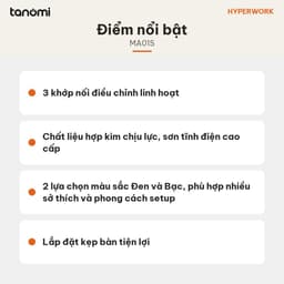Giá đỡ microphone HyperWork MA01S 3 khớp xoay Kẹp bàn Tải trọng 1,2 kg Chiều dài 771 mm Lò xo trợ lực Sơn tĩnh điện 8