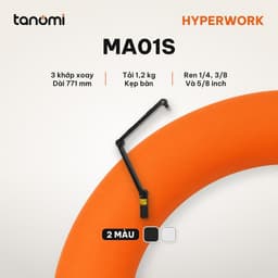 Giá đỡ microphone HyperWork MA01S 3 khớp xoay Kẹp bàn Tải trọng 1,2 kg Chiều dài 771 mm Lò xo trợ lực Sơn tĩnh điện 1