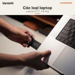 Giá đỡ laptop HyperWork LT03 12-17 inch VESA 75x75 mm VESA 100x100 mm Tải trọng 9 kg Thanh kẹp sát đáy Khe tản nhiệt 4