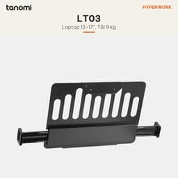 Giá đỡ laptop HyperWork LT03 12-17 inch VESA 75x75 mm VESA 100x100 mm Tải trọng 9 kg Thanh kẹp sát đáy Khe tản nhiệt 9