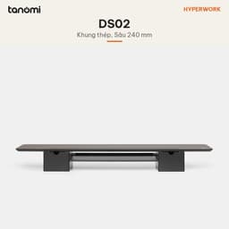 Kệ màn hình HyperWork DS02 2 tầng Dài 106 cm Tải 30 kg Gỗ cao su 2 ngăn kéo Khay thép tháo rời Nâu 4
