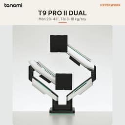 Giá đỡ màn hình HyperWork T9 PRO II DUAL 2 màn 23-43 inch 18 kg/tay Lò xo khí Quick Release VESA Khoang giấu dây Trắng 7