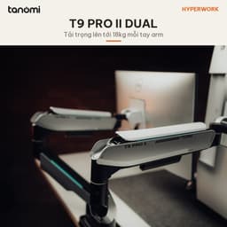 Giá đỡ màn hình HyperWork T9 PRO II DUAL 2 màn 23-43 inch 18 kg/tay Lò xo khí Quick Release VESA Khoang giấu dây Trắng 5