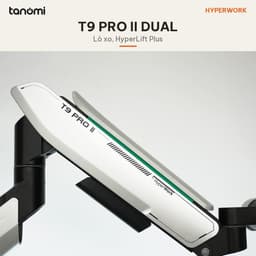 Giá đỡ màn hình HyperWork T9 PRO II DUAL 2 màn 23-43 inch 18 kg/tay Lò xo khí Quick Release VESA Khoang giấu dây Trắng 3