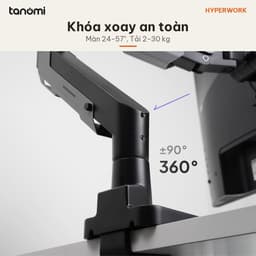 Giá đỡ màn hình HyperWork T9 PRO III 24-57 inch 2-30 kg Piston Hyperlift Max VESA 200x200 mm Quick Release VESA 2.0 Đen 7