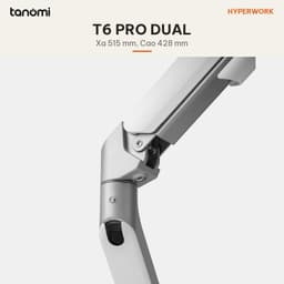 Giá đỡ màn hình HyperWork T6 PRO DUAL 2 màn 17-32 inch 2-9 kg Piston Hyper Lift Chỉnh kháng lực Ngàm VESA cố định 8