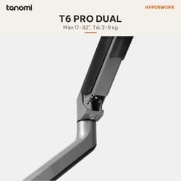 Giá đỡ màn hình HyperWork T6 PRO DUAL 2 màn 17-32 inch 2-9 kg Piston Hyper Lift Chỉnh kháng lực Ngàm VESA cố định 2