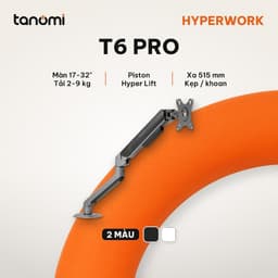 Giá đỡ màn hình HyperWork HumanMotion T6 PRO 1 màn 17-32 inch 2-9 kg Piston trợ lực HyperLift Chỉnh lực giữ 1