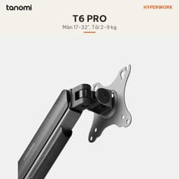 Giá đỡ màn hình HyperWork HumanMotion T6 PRO 1 màn 17-32 inch 2-9 kg Piston trợ lực HyperLift Chỉnh lực giữ 9