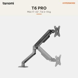 Giá đỡ màn hình HyperWork HumanMotion T6 PRO 1 màn 17-32 inch 2-9 kg Piston trợ lực HyperLift Chỉnh lực giữ 2