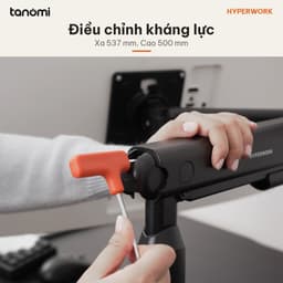 Giá đỡ màn hình HyperWork Flexus PA01 1 màn 22-38 inch 3-11 kg Lò xo Cao 500 mm Quick Release VESA 6
