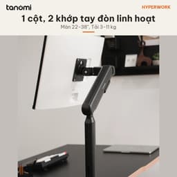 Giá đỡ màn hình HyperWork Flexus PA01 1 màn 22-38 inch 3-11 kg Lò xo Cao 500 mm Quick Release VESA 4