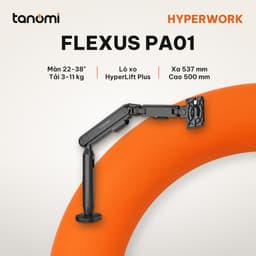 Giá đỡ màn hình HyperWork Flexus PA01 1 màn 22-38 inch 3-11 kg Lò xo Cao 500 mm Quick Release VESA 1