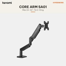 Giá đỡ màn hình HyperWork Core SA01 1 màn 22-32 inch 2-10 kg Trợ lực piston Quick Release VESA HyperLift Đen 2