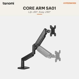 Giá đỡ màn hình HyperWork Core SA01 1 màn 22-32 inch 2-10 kg Trợ lực piston Quick Release VESA HyperLift Đen 3