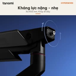 Giá đỡ màn hình HyperWork Alpha Pro GEN 2 1 màn 17-40 inch 2-12 kg Lò xo HyperLift Plus Khóa xoay 180 độ Thân trong suốt 6
