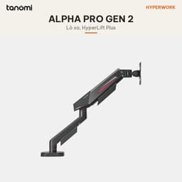 Giá đỡ màn hình HyperWork Alpha Pro GEN 2 1 màn 17-40 inch 2-12 kg Lò xo HyperLift Plus Khóa xoay 180 độ Thân trong suốt 3